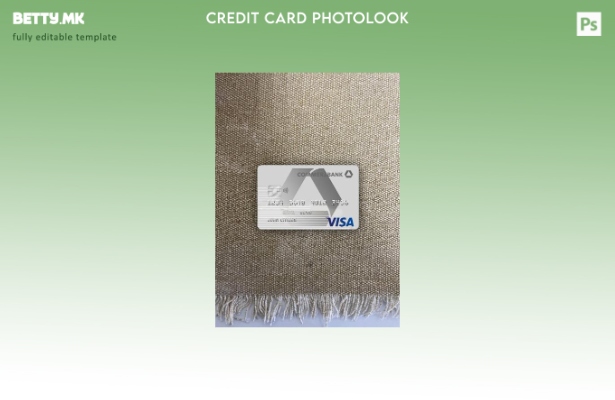 Модерен стил на предниот шаблон за фото изглед на Visa Card Германија Commerzban